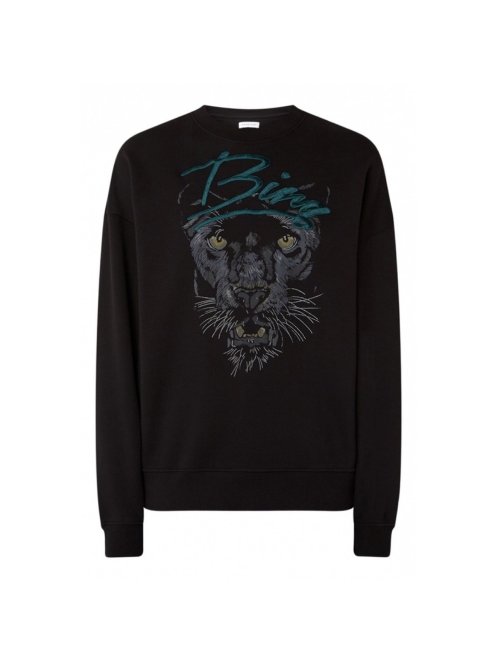 🌺SALE🌺 Anine Bing Kenny Panther Sweatshirt in black Size Large NWT - Picture 3 of 11